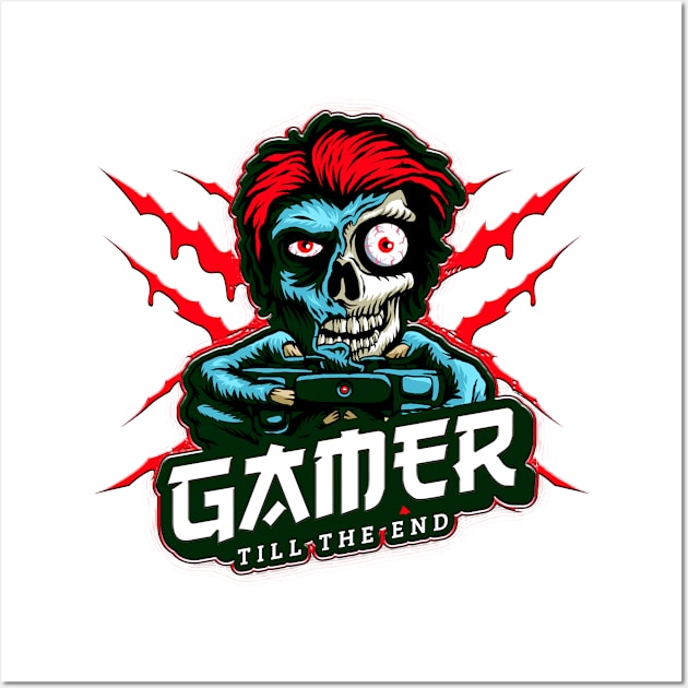 Gamer Till The End Zombie Wall Art by Shawnsonart